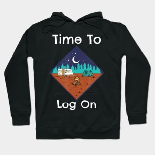 Funny Camping Retro Time To Log On Camping Hoodie